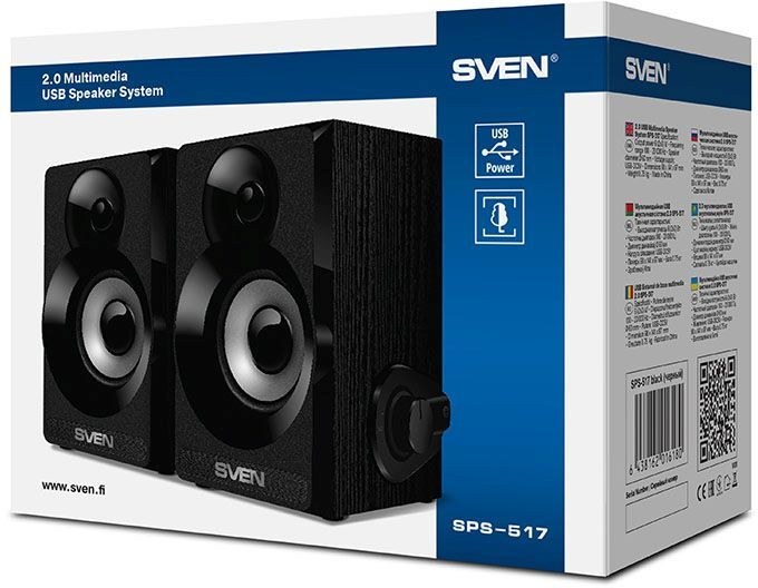 Акустическая система SVEN SPS-517, 2.0 черный