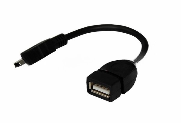 Кабель Rexant (18-1181) USB кабель OTG mini USB на USB шнур 0.15M черный