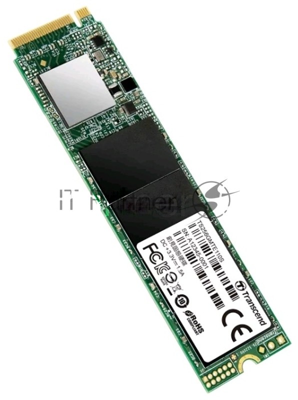Накопитель SSD 256GB Transcend MTE110S, 3D TLC NAND, M.2 2280,PCIe Gen3x4, DRAM-less