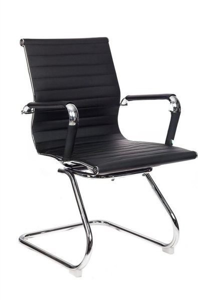 Кресло Бюрократ CH-883-LOW-V/BLACK черный, экокожа, 120 кг, механизм качания, низкая спинка