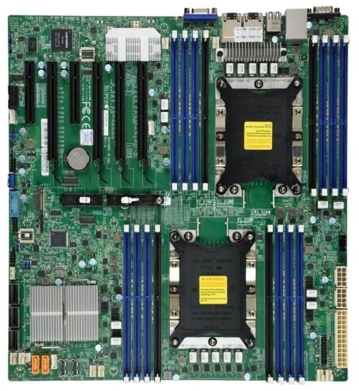 Материнская плата Supermicro X11DPI-N, LGA3647, Intel C621, 16xDDR4, 14xSATA, 1xM.2 PCIe 3.0 x4, 4xPCIe 3.0 x16, 2xPCIe 3.0 x8, 1xVGA, 2x 1Gb LAN, 2xUSB 2.0, 2xUSB 3.0, E-ATX