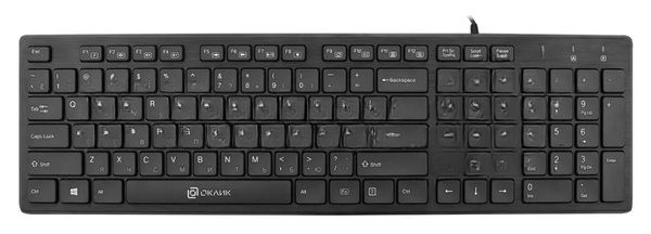 Клавиатура проводная Oklick 520M2U, USB, черный