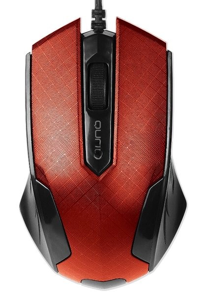 Мышь проводная Qumo Office M14 красный, 1000 dpi, USB, кнопки - 3