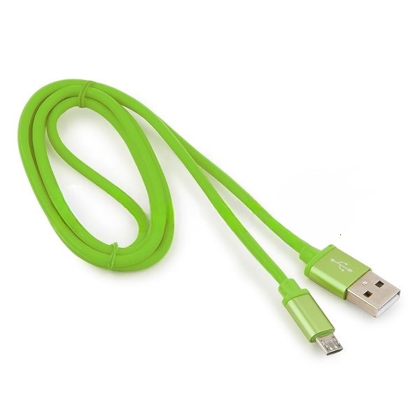 Кабель USB2.0 Cablexpert CC-S-mUSB01Gn-1M, AM/microB, серия Silver, 1м, зеленый, блистер