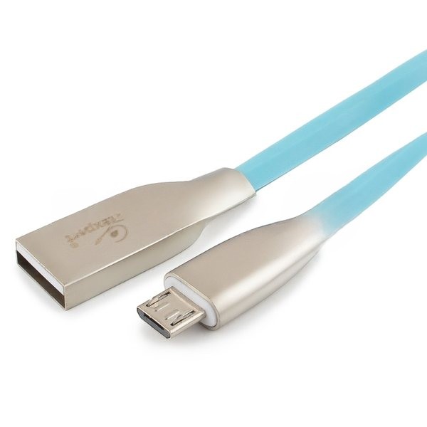 Кабель USB2.0 Cablexpert CC-G-mUSB01Bl-1M, AM/microB, серия Gold, длина 1м, синий, блистер