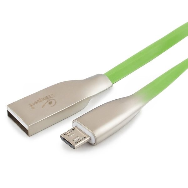 Кабель USB2.0 Cablexpert CC-G-mUSB01Gn-1M, AM/microB, серия Gold, длина 1м, зеленый, блистер