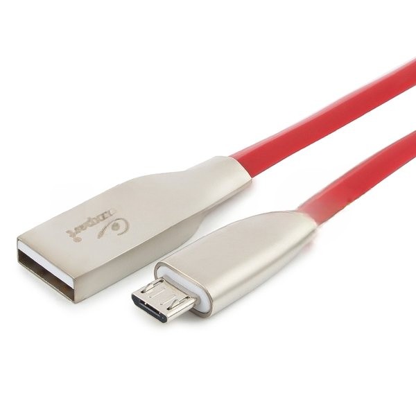 Кабель USB2.0 Cablexpert CC-G-mUSB01R-1.8M, AM/microB, серия Gold, длина 1.8м, красный, блистер