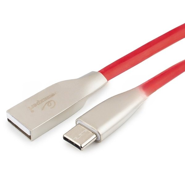 Кабель USB2.0 Cablexpert CC-G-USBC01R-1M, AM/Type-C, серия Gold, длина 1м, красный, блистер