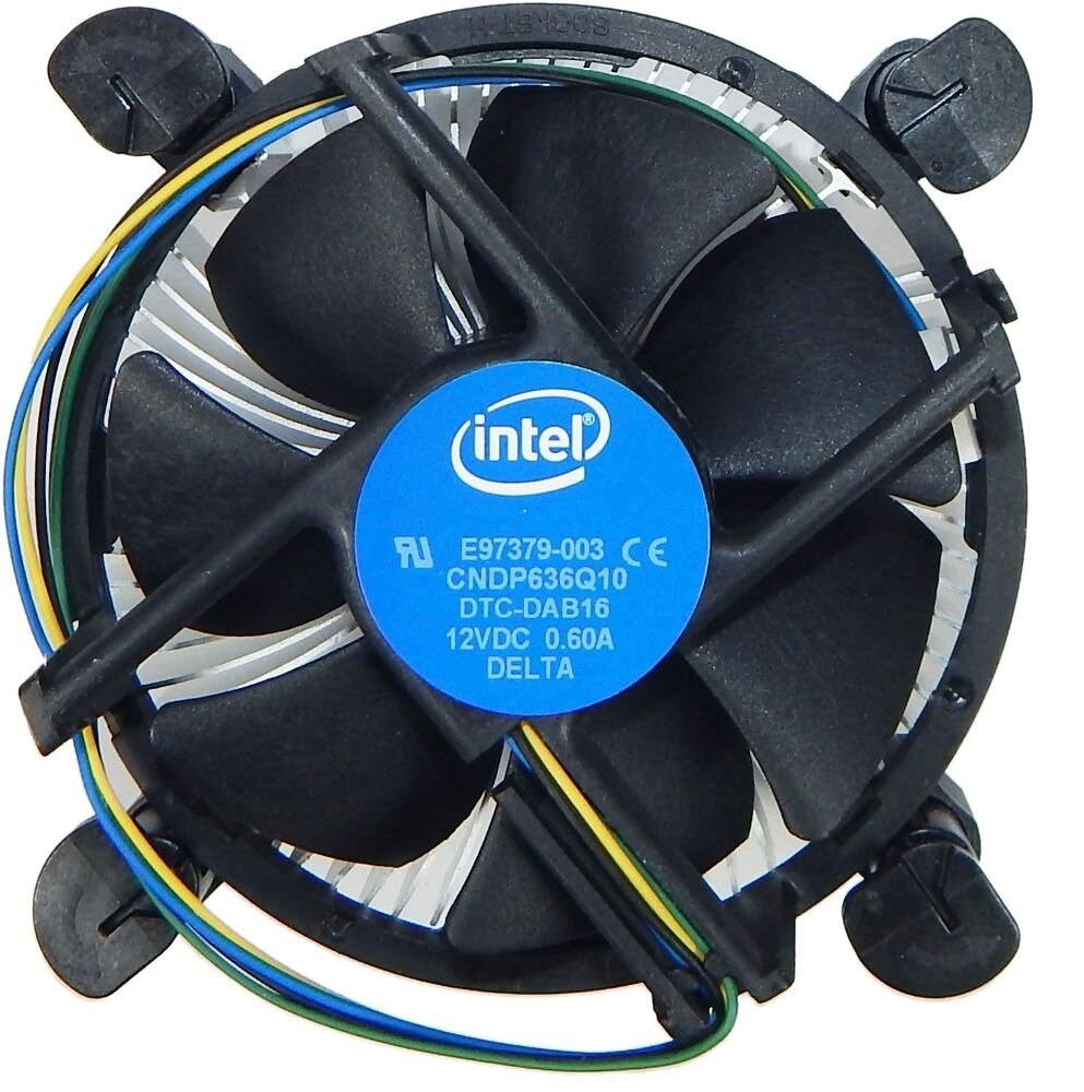 Кулер Intel E97379 серебристый/черный 90мм алюминий 2500rpm 27db 4-pin 73W 58мм