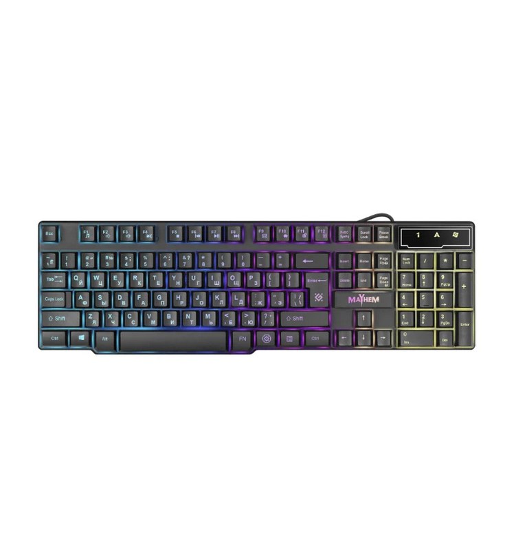 Клавиатура Defender Mayhem GK-360DL проводная, USB Type-A, чёрный