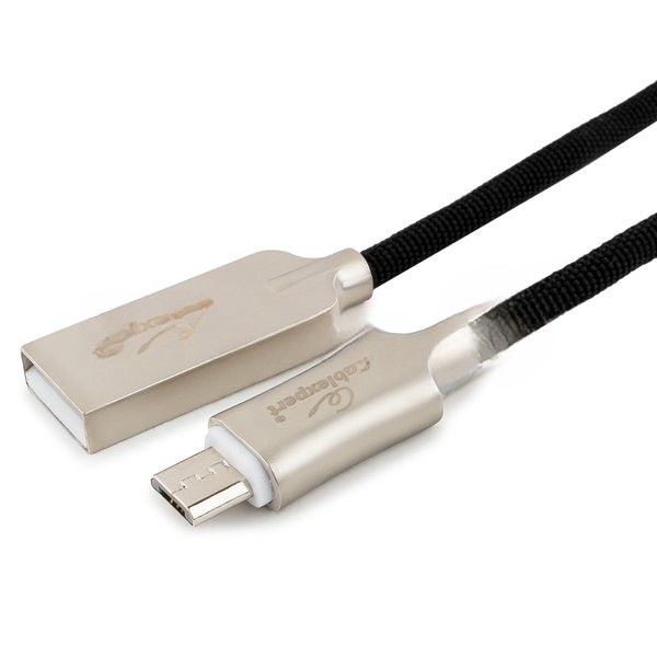 Кабель USB2.0 Cablexpert CC-P-mUSB02Bk-0.5M, AM/microB, серия Platinum, длина 0.5м, черный, блистер