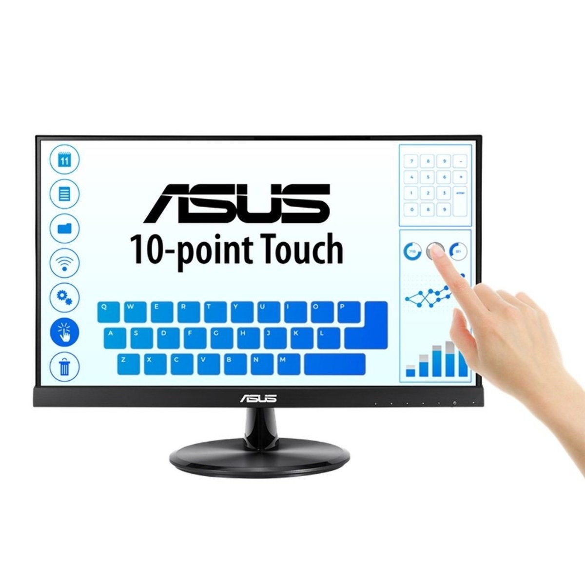 Монитор 21.5" ASUS VT229H IPS 1920x1080, 60 Гц, 5 мс, 16:9, 250 кд/м2, 1xHDMI, сенсорный, черный