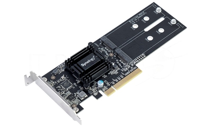 Адаптер Synology M.2 SSD-Sata, LP PCIe 2.0x8 (for DS1517+, DS1817+, DS3018xs, FS1018, RS1219+, for all xs/xs+ models) up to 2xSSD M.2 SATA