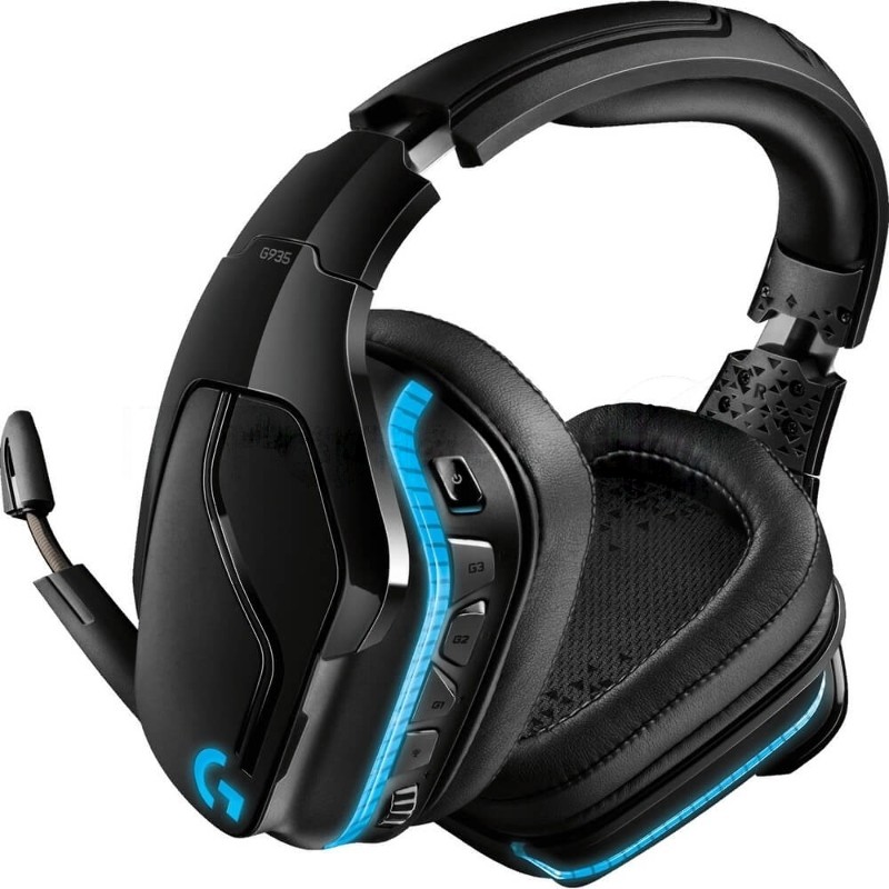 Гарнитура Logitech G935 чёрный, беспроводная + проводная, 2.4 ГГц/3.5 мм, до 12 ч, DTS 7.1 Surround, LIGHTSYNC RGB