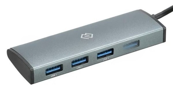 USB-концентратор Digma HUB-4U3.0-UC-G, USB-C, USB 3.0 4 порта, USB