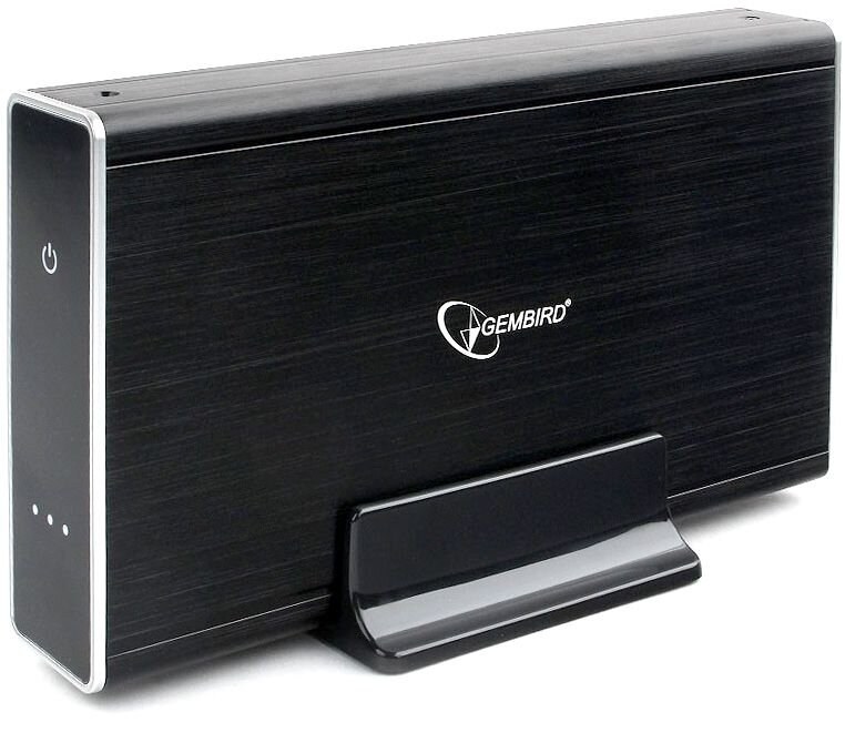 Внешний корпус 3.5" Gembird EE3-U3S-80, черный, USB 3.0, SATA, HDD/SSD, алюминий, сенсорная кнопка, блок питания