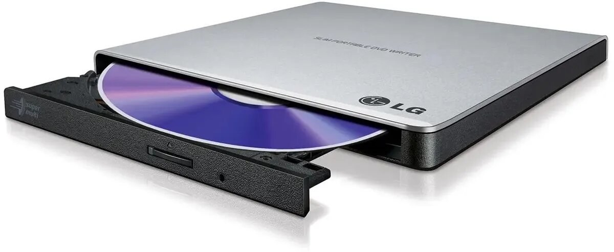 Оптический привод DVD-RW LG GP57ES40 серебристый USB внешний