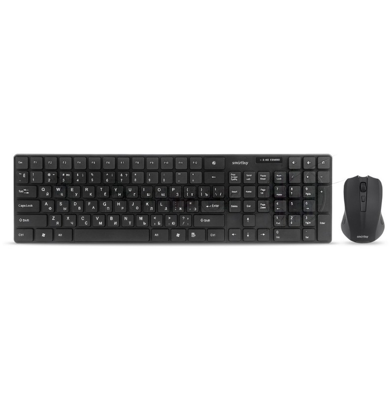 Комплект клавиатура+мышь Smartbuy 229352AG беспроводной, USB, 1600 DPI, чёрный