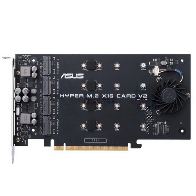 Внутренний адаптер ASUS для создания массивов RAID HYPER M.2 X16 CARD V2