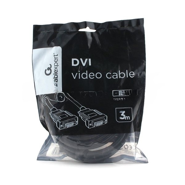 Кабель DVI-D dual link Cablexpert CC-DVI2L-BK-10, 25M/25M, 3.0м, CCS, черный, экран, феррит.кольца, пакет