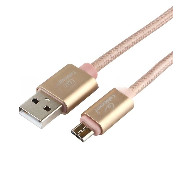 Кабель USB2.0 Cablexpert CC-U-mUSB01Gd-1.8M, AM/microB, серия Ultra, длина 1.8м, золотой, блистер