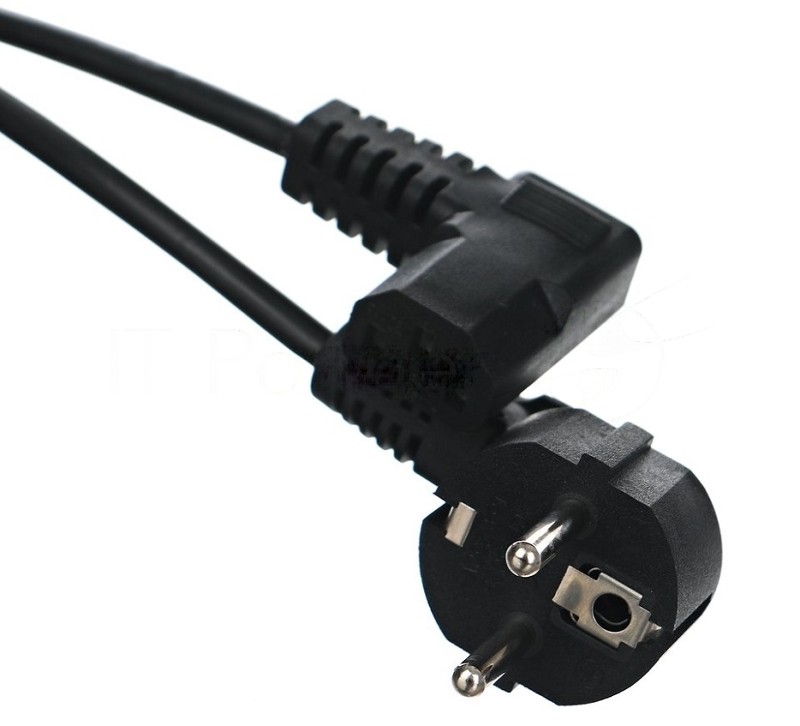 Кабель компьютер - розетка угловой 220V 1.8м (Европейский стандарт) TP021DA-1.8-BK