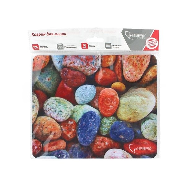 Коврик для мыши Gembird MP-STONES, рисунок "камни", размеры 220x180x1мм, полиэстер/резина