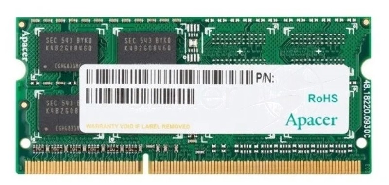 Оперативная память Apacer, DDR3, 4GB (1x4GB), 1600MHz, CL11, SO-DIMM