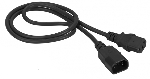 Шнур питания C13-C14, 3х0.75, 220В, 10А, черный, 1 м