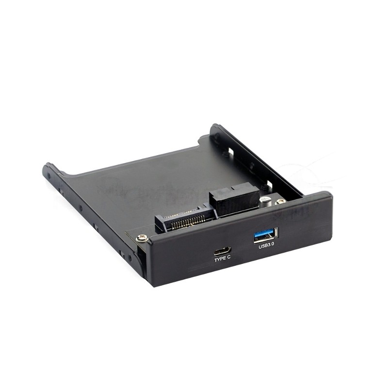 Планка USB на переднюю панель ExeGate U3H-617, 3,5", 1хUSB3.0+1хTypeC, черная, подсоед-е к мат. плат
