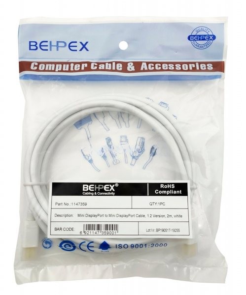 Кабель 1.2v miniDisplayPort (m) miniDisplayPort (m) 2м