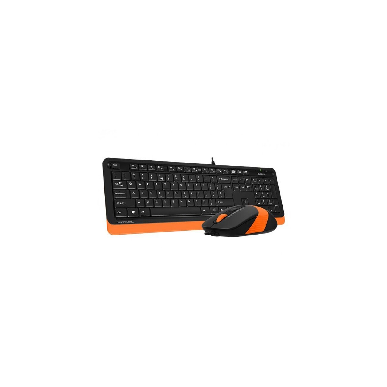 Комплект клавиатура+мышь A4Tech FStyler F1010 проводной, USB, 1600 DPI, чёрный/оранжевый