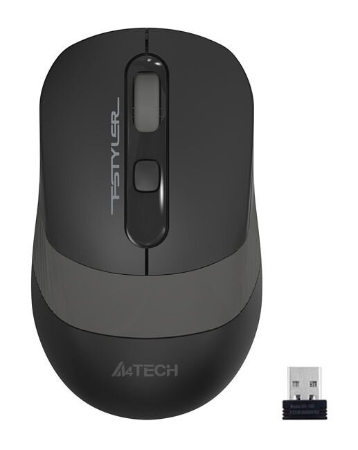 Мышь беспроводная A4Tech Fstyler FG10 черный/серый, 2000 dpi, USB, радиоканал, кнопки - 4