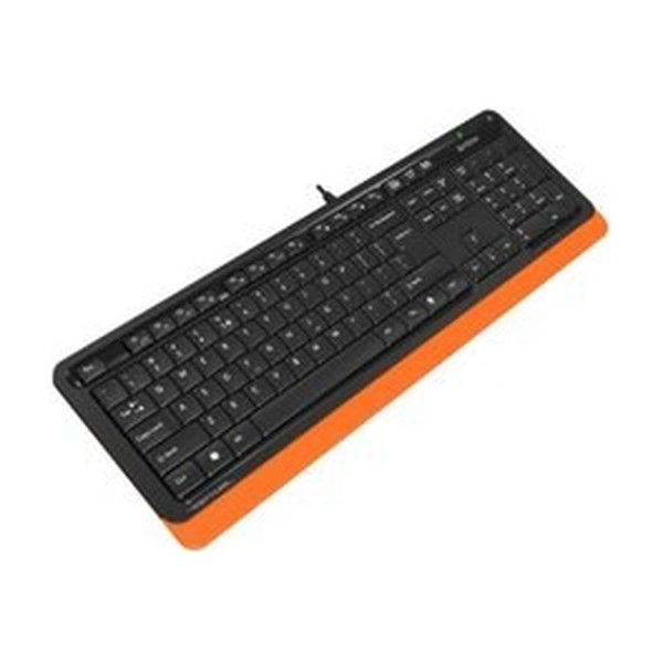 Клавиатура проводная A4Tech Fstyler FK10, USB, черный/оранжевый