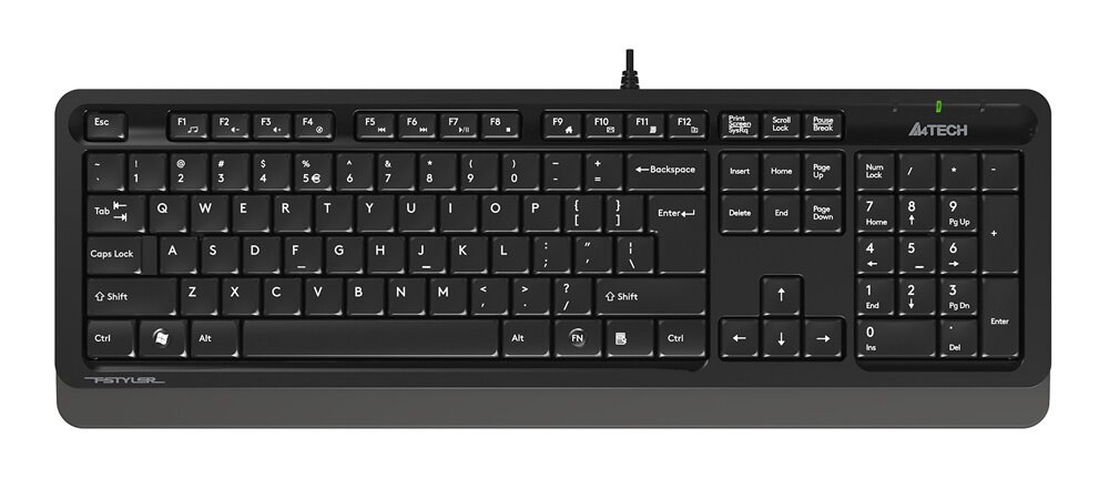 Клавиатура проводная A4Tech Fstyler FK10, USB, черный/серый