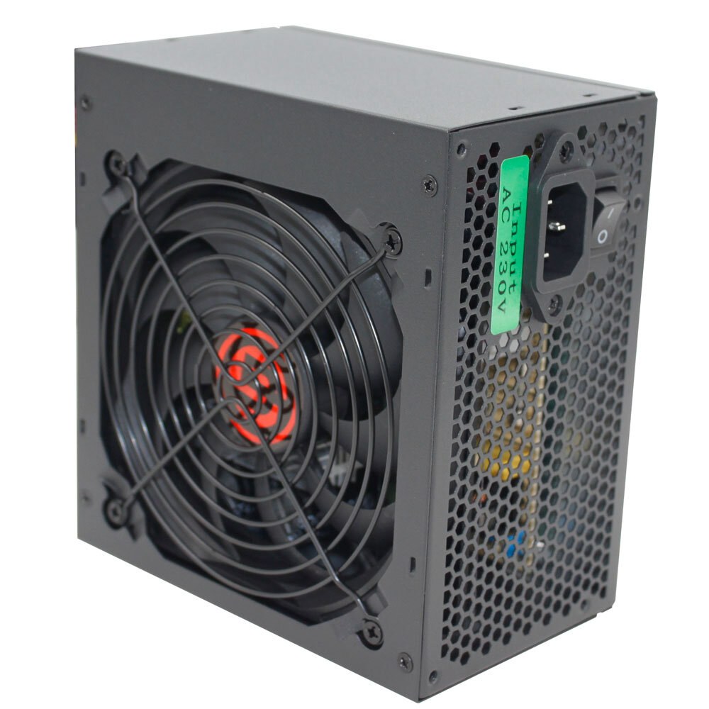Блок питания Ginzzu CB500 12CM черный,24+4p,PCI-E, 4*SATA, 3*IDE,оплетка MB, кабель питания