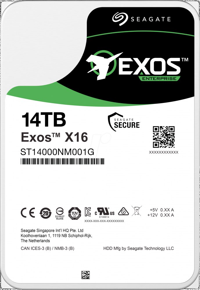 Жесткий диск HDD Seagate Exos X16 14Tb 7200rpm SATA 256Mb 3.5"