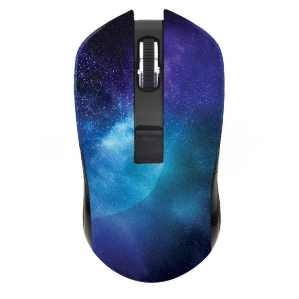 Мышь беспроводная Qumo Office M27 Universe синий, 1600 dpi, радиоканал, USB, кнопки - 4