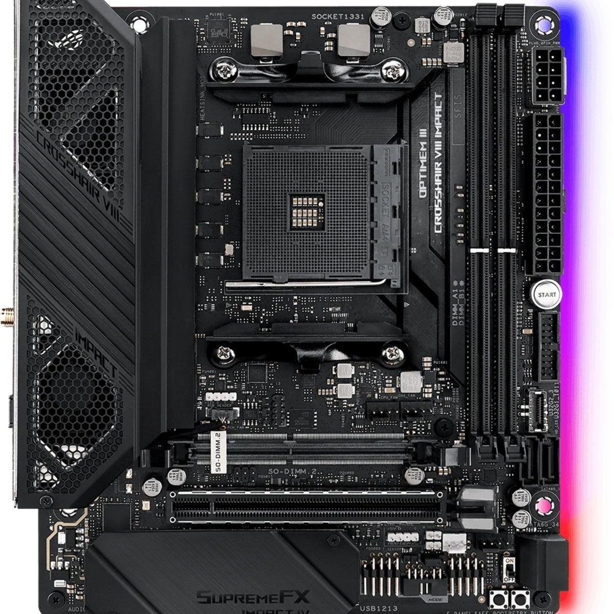 Материнская плата ASUS ROG CROSSHAIR VIII IMPACT, AM4, AMD X570, 2xDDR4, 4xSATA, 2xM.2, 1xPCIe 4.0 x16, 1x1Gb LAN, Wi-Fi 6, Bluetooth 5.0, 1xUSB-C 10Gbps, 5xUSB-A 10Gbps, 2xUSB-A 5Gbps, 7.1, Mini-DTX