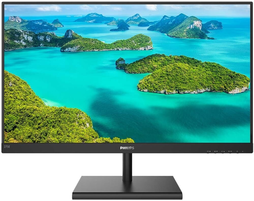 Монитор 27" Philips 275E1S IPS 2560x1440, 75 Гц, 4 мс, 250 кд/м2, 16:9, 1xHDMI, 1xDP, 1x3.5 мм, черный