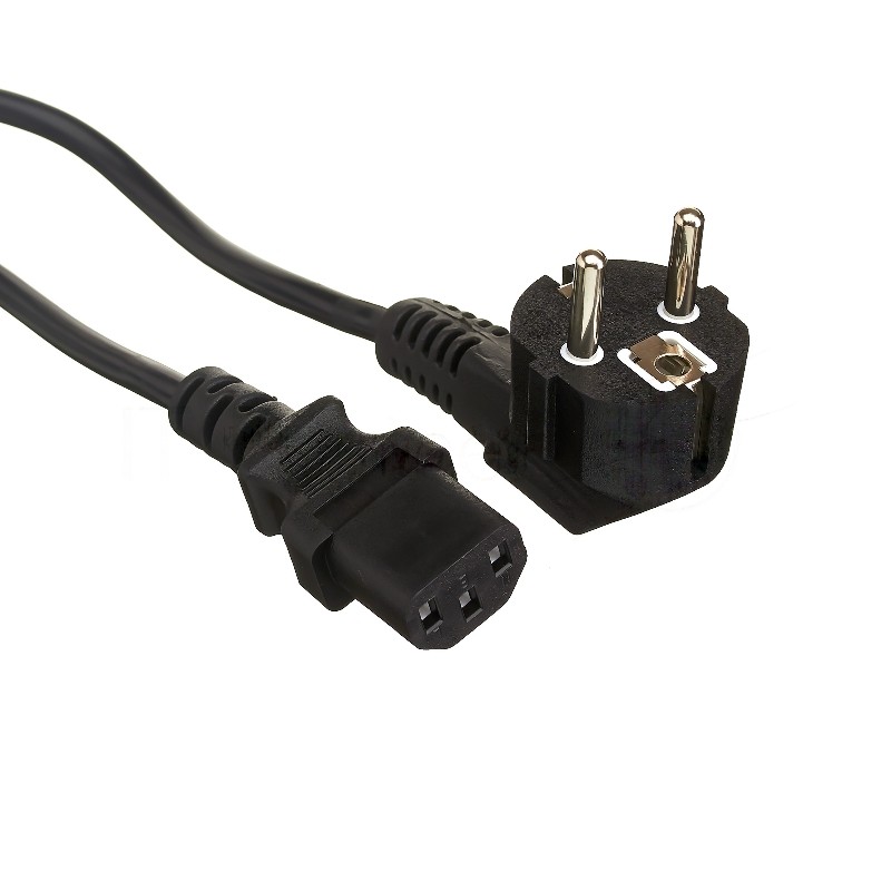 Кабель питания ExeGate Power PC-3P (Евровилка угловая Schuko->С13) VDE-250V-3*0.5-CU, 6A, 3м