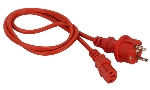 Шнур питания Lanmaster C13-Schuko прямая, 3х0.75, 220В, 10А, красный, 2 метра