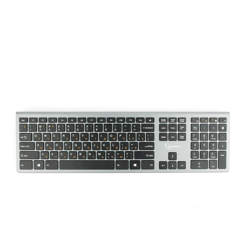Клавиатура беспроводная Gembird KBW-1, USB, серебристый