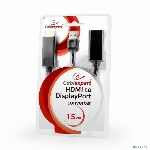 Конвертер HDMI->DisplayPort, Cablexpert DSC-HDMI-DP, HD19M+USBxHD20F, черный