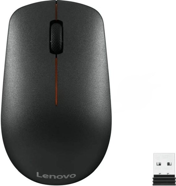Мышь беспроводная Lenovo 400 черный, 1200 dpi, радиоканал, USB, кнопки - 3