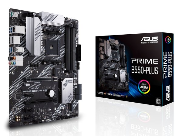 Материнская плата ASUS PRIME B550-PLUS, AM4, AMD B550, 4xDDR4, 6xSATA, 2xM.2, 1xPCIe 3.0 x16, 1xPCIe 4.0 x16, 3xPCIe x1, 1xDP, 1xHDMI, 1x 1Gb LAN, 1xUSB 3.2 Gen 2, 4xUSB 3.2 Gen 1, 2xUSB 2.0, 5x3.5 мм, 7.1, ATX