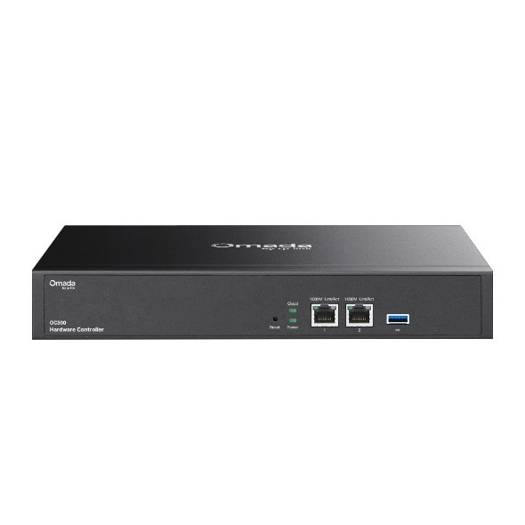 Контроллер TP-Link Omada hardware Controller OC300, 2 gigabit ethernet ports, 1 USB 3.0 port, managed up to 500 Omada Access Points/Switch/Gateway, support batch configuration, firmware upgradation, intelligent network monitoring and captive portal, easy management via Omada APP/Web UI/Cloud access.