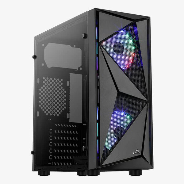 Компьютерный корпус Aerocool/Formula Glider Cosmo V1 без БП, ATX, боковое окно (закаленное стекло), черный