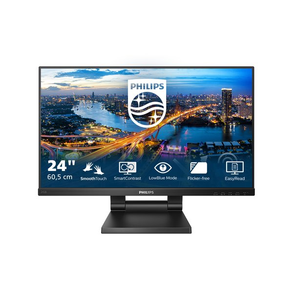 Монитор 23.8" Philips 242B1TC IPS 1920x1080, 75 Гц, 4 мс, 16:9, 250 кд/м2, 1xHDMI, 1xDP, 1xVGA, 4xUSB 3.2, сенсорный, выход на наушники, черный