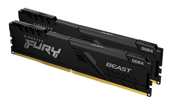 Оперативная память Kingston Fury Beast, DDR4, 64GB (2x32GB), 3200MHz, CL16, DIMM, черный